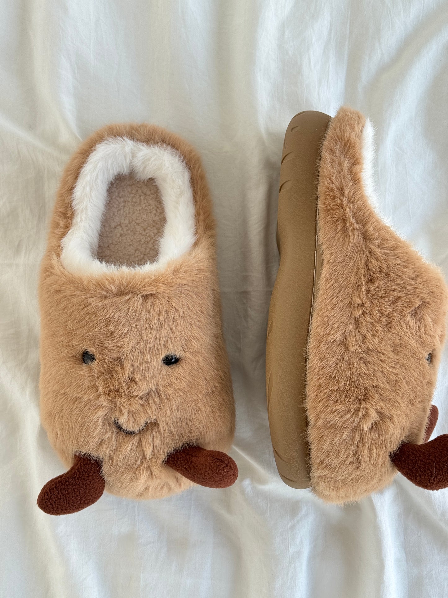 Potato Fuzzy Scuff Slippers Soft Comfy Memory Foam Non-slip Indoor House Shoes
