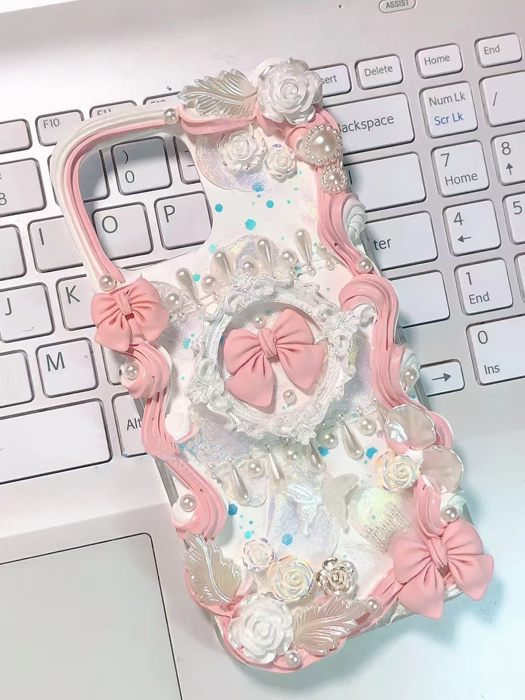 Baroque | Vintage DIY Decoden Handmade Custom Cream Phone Case for iPhone Samsung | Phone Cover Accessories
