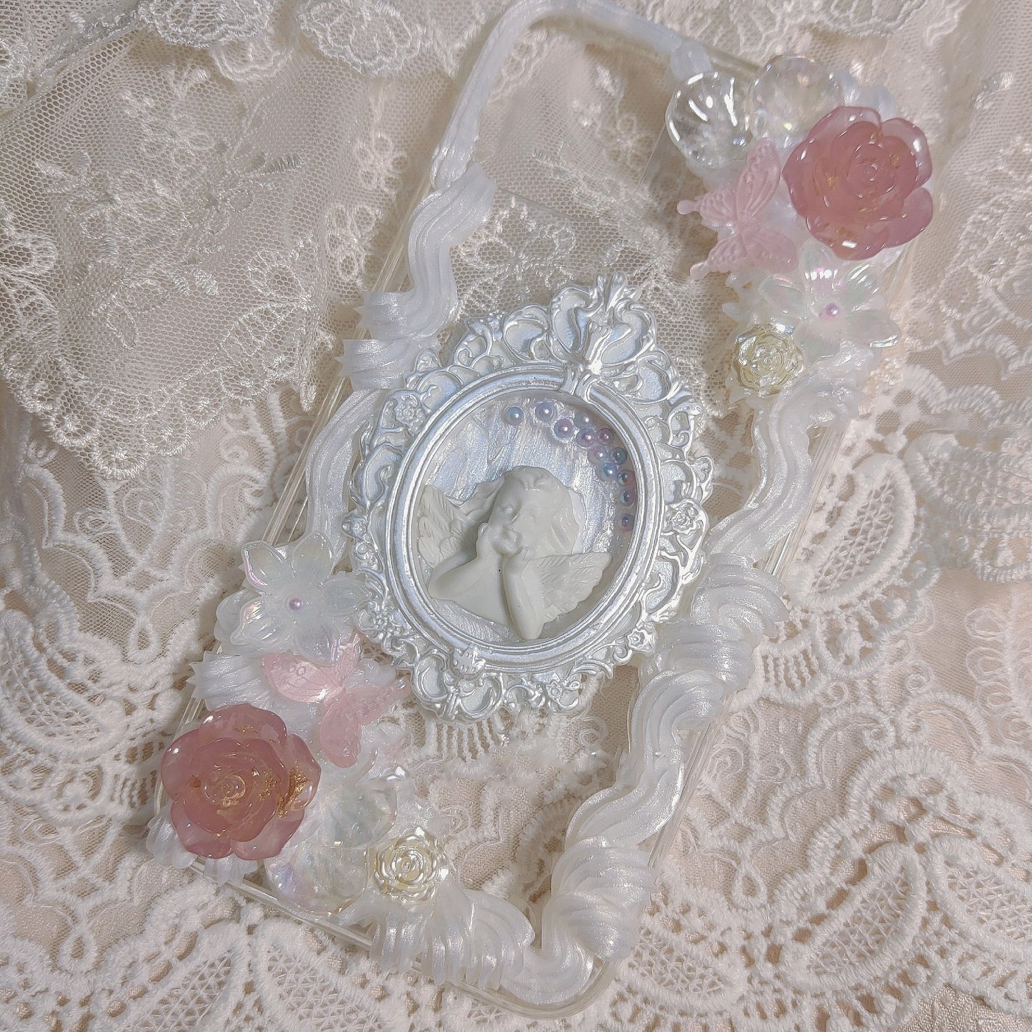 Baroque | Vintage DIY Decoden Handmade Custom Cream Phone Case for iPhone Samsung | Phone Cover Accessories