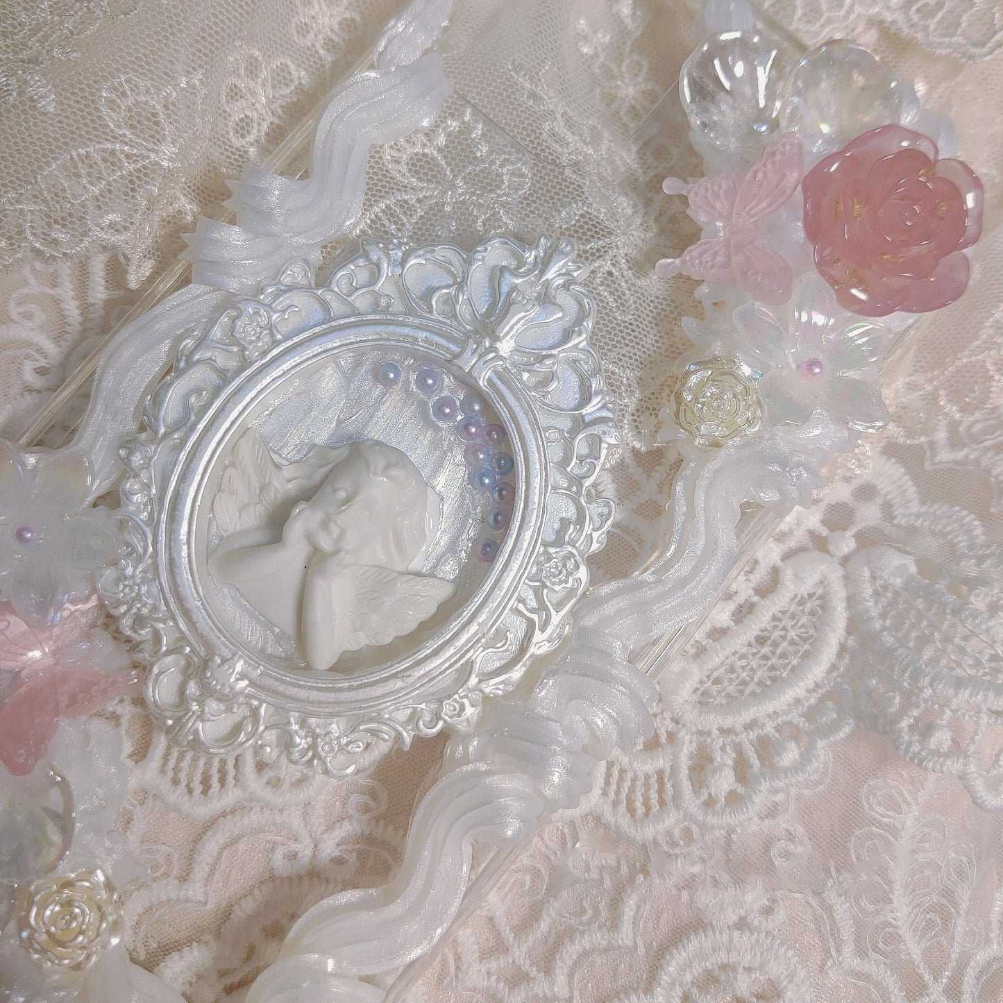 Baroque | Vintage DIY Decoden Handmade Custom Cream Phone Case for iPhone Samsung | Phone Cover Accessories