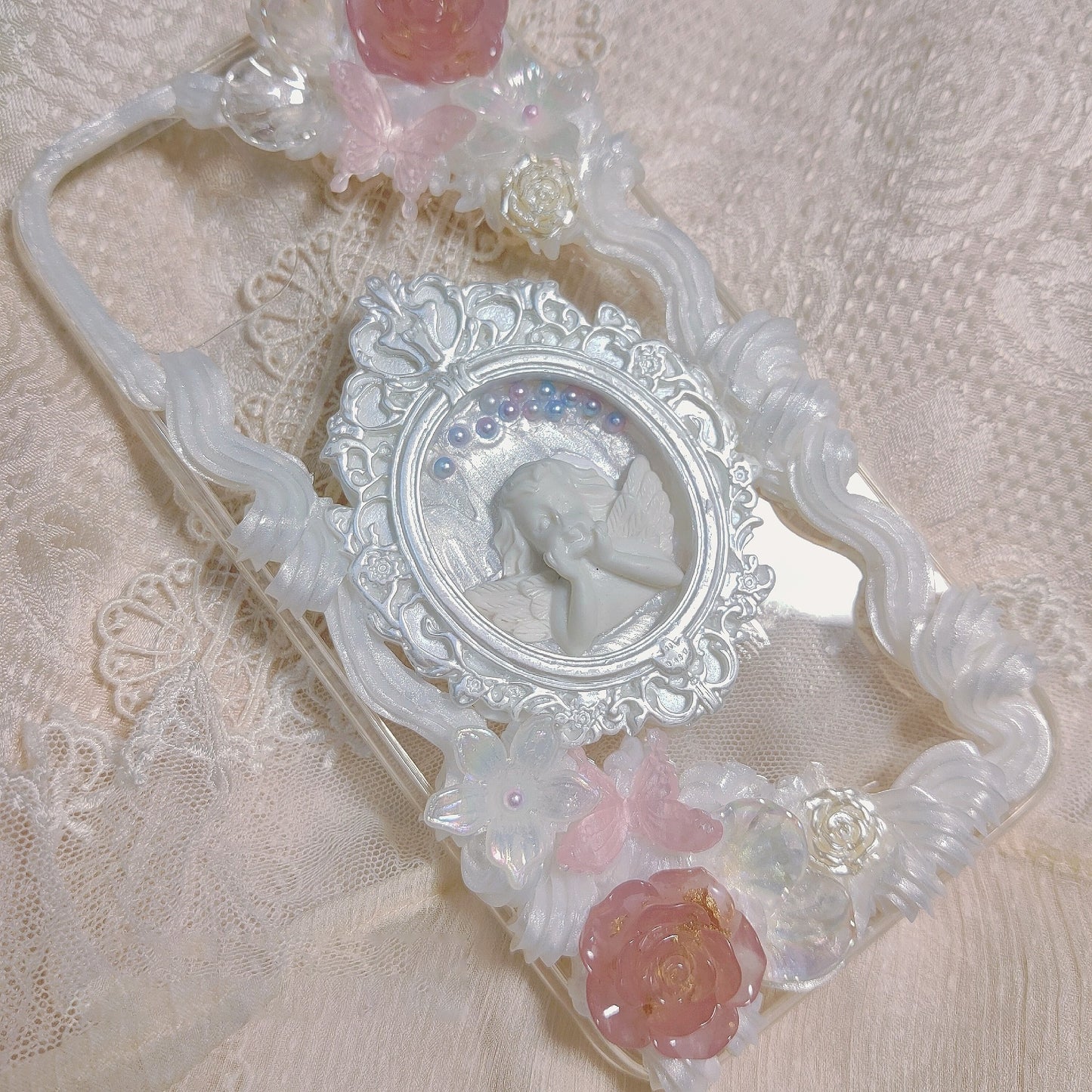 Baroque | Vintage DIY Decoden Handmade Custom Cream Phone Case for iPhone Samsung | Phone Cover Accessories