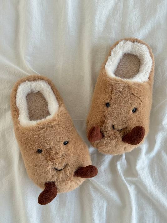 Potato Fuzzy Scuff Slippers Soft Comfy Memory Foam Non-slip Indoor House Shoes