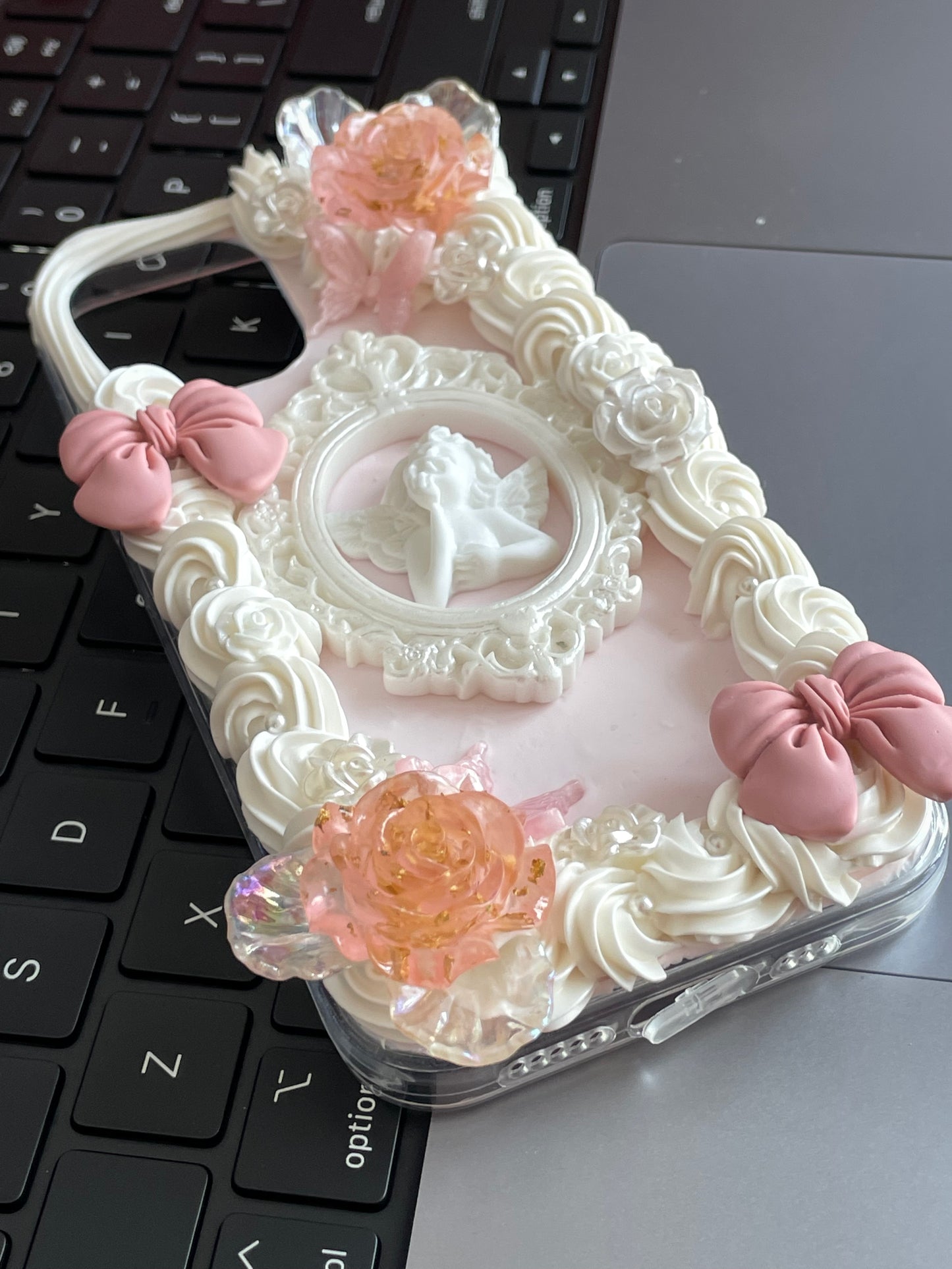 Baroque | Vintage DIY Decoden Handmade Custom Cream Phone Case for iPhone Samsung | Phone Cover Accessories
