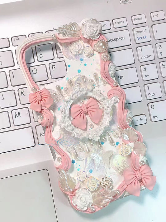 Baroque  | Vintage DIY Decoden Handmade Custom Cream Phone Case for iPhone Samsung | Phone Cover Accessories