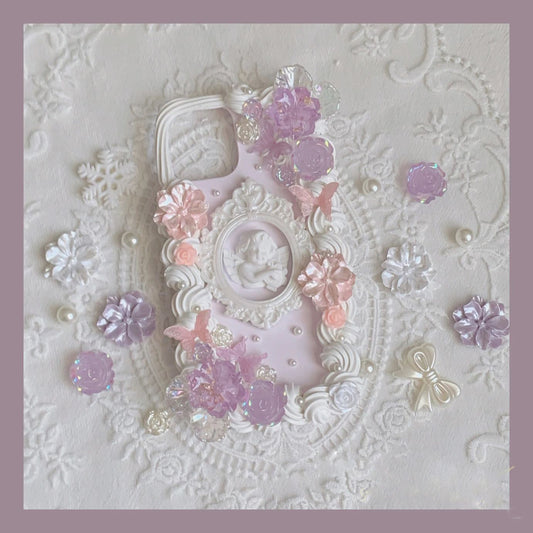 Baroque | Vintage DIY Decoden Handmade Custom Cream Phone Case for iPhone Samsung | Phone Cover Accessories