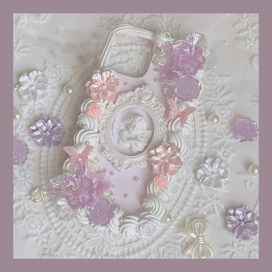 Baroque | Vintage DIY Decoden Handmade Custom Cream Phone Case for iPhone Samsung | Phone Cover Accessories