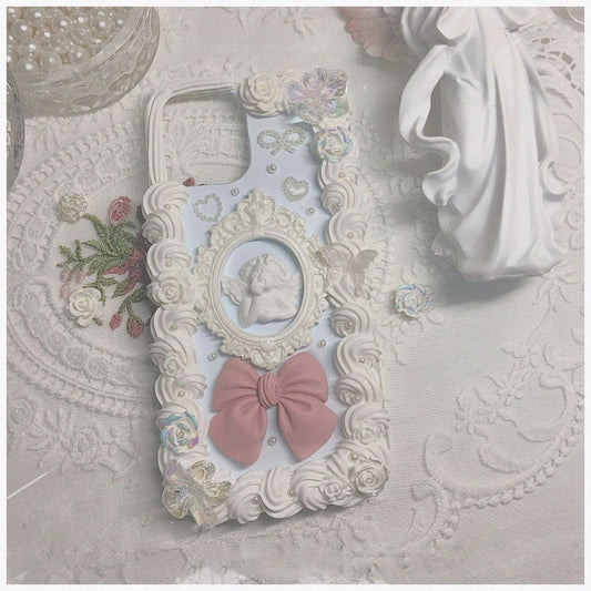 Baroque | Vintage DIY Decoden Handmade Custom Cream Phone Case for iPhone Samsung | Phone Cover Accessories