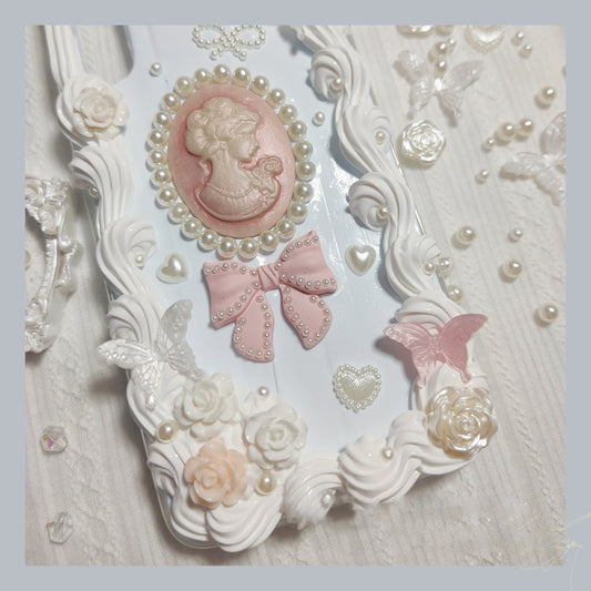 Baroque | Vintage DIY Decoden Handmade Custom Cream Phone Case for iPhone Samsung | Phone Cover Accessories