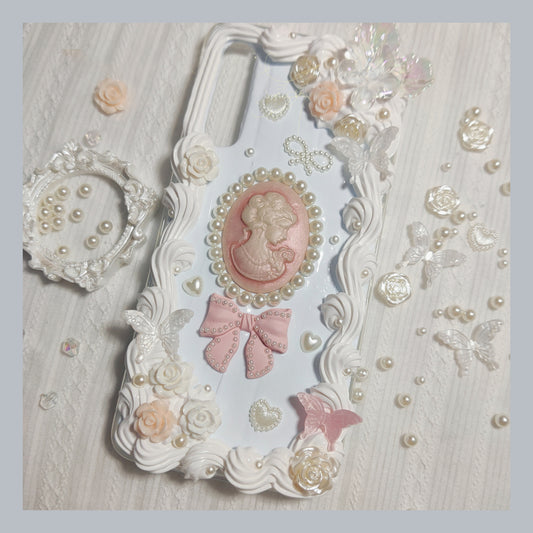 Baroque | Vintage DIY Decoden Handmade Custom Cream Phone Case for iPhone Samsung | Phone Cover Accessories