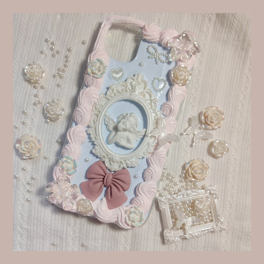 Baroque | Vintage DIY Decoden Handmade Custom Cream Phone Case for iPhone Samsung | Phone Cover Accessories