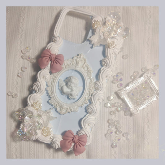 Baroque | Vintage DIY Decoden Handmade Custom Cream Phone Case for iPhone Samsung | Phone Cover Accessories