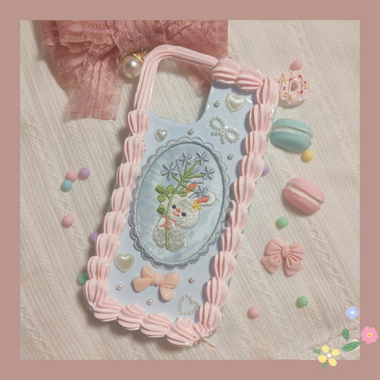 Baroque | Vintage DIY Decoden Handmade Custom Cream Phone Case for iPhone Samsung | Phone Cover Accessories