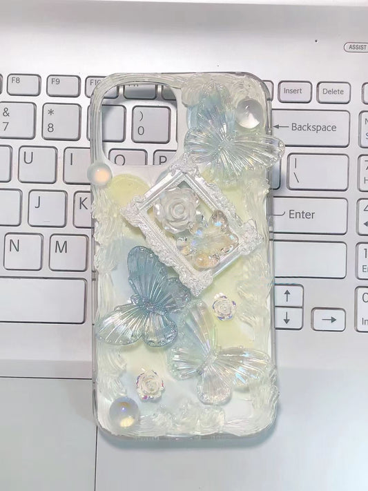 Baroque  | Vintage DIY Decoden Handmade Custom Cream Phone Case for iPhone Samsung | Phone Cover Accessories