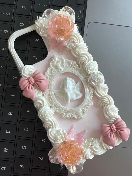 Baroque | Vintage DIY Decoden Handmade Custom Cream Phone Case for iPhone Samsung | Phone Cover Accessories