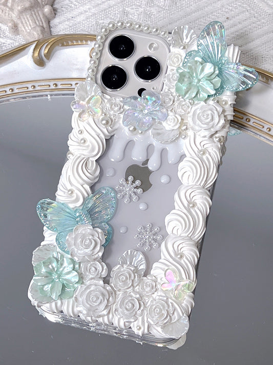 Baroque | Vintage DIY Decoden Handmade Custom Cream Phone Case for iPhone Samsung | Phone Cover Accessories